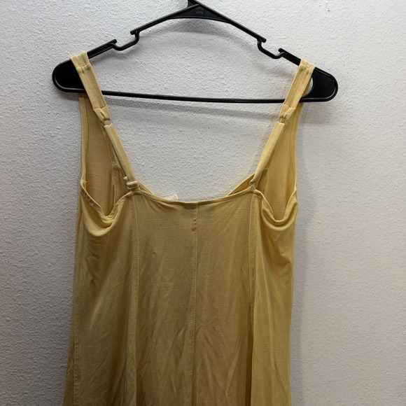 Vintage Victoria's Secret Slip Dress SZ S Yellow Lace Up Mini Gold Label Fairy - Picture 8 of 9